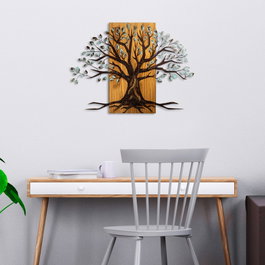 Wallity Willow - 382-A Accesorio de Pared Decorativa de Madera y Metal